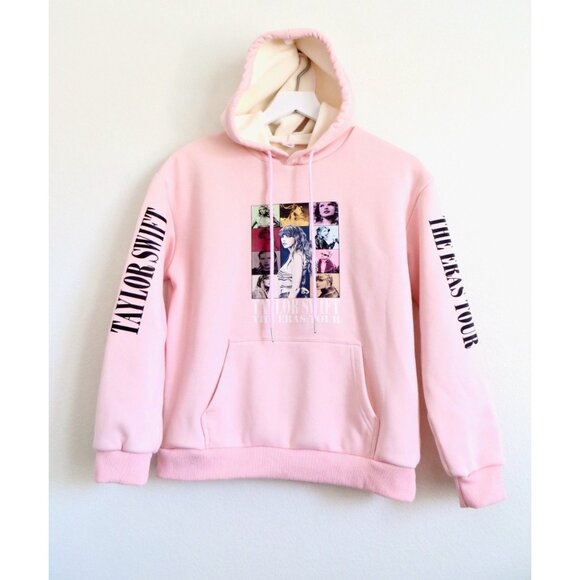 NEW! Taylor Swift The Eras Tour Hoodie Sweatshirt Pink SZ 13-14 Years - Picture 2 of 7